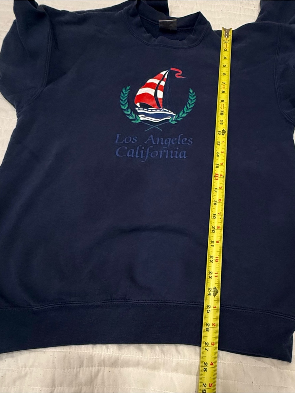 Vintage 90s Oneita Power-Sweats Los Angeles California Sailboat Sweatshirt Large - Picture 6 of 6